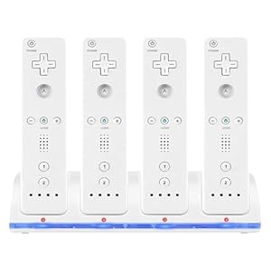 NCONCO Wii Controller Ladestation mit 4 Akkus