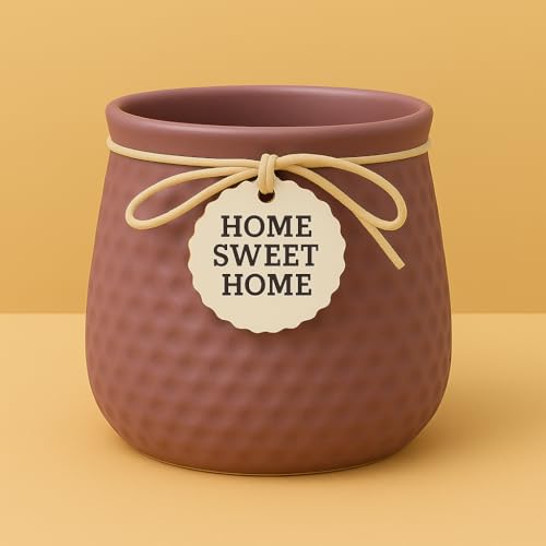 Image of Yo Green Ceramic Plant Pot for Indoor & Outdoor, Modern Planter for Home & Office Decor, Durable, Stylish Finish, Ideal for Tabletop, Shelf, Balcony, Great Gift Idea (Dark Mauve, 3 Inches)