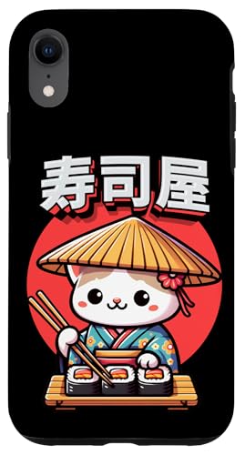 Carcasa para iPhone XR Japonés Kawaii Anime Gato Sushi