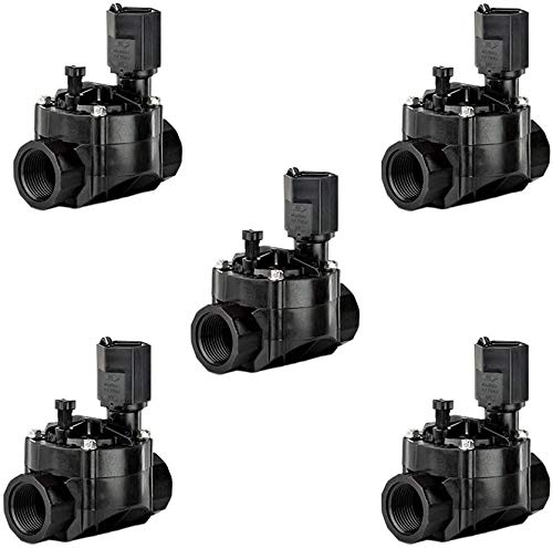 Électrovanne d'arrosage Rain Bird. Électrovanne électrique 24 V qui fonctionne avec programmateurs d'irrigation électriques. Dimensions 1". Filetage femelle BSP. Lot de 5 vannes.