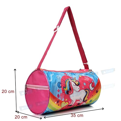 Image of Asera Polyester 6 Pcs Duffle Bag for Kids /Boys /Girls | Whimsical and Sturdy Bag | Best for Travel and Play | Return Gifts Birthday Party for Kids (Unicorn), Multicolour