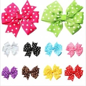Pet Dog Cat V-shaped Polka Dot Little Rib Ribbon Bow Headband