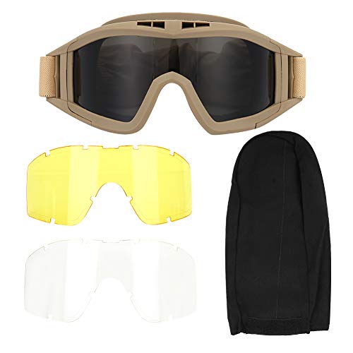 lvifloae Goggles Paintball Ski AntiDust AntiFog Eye Protection Glasses for Outdoor Sports (Khaki)
