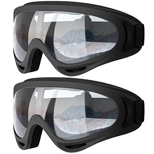 Image of COOLOO Ski Goggles, 2 Pack Snow Goggles Snowboard Goggles for Men Women Kids - UV Protection Foam Anti-Scratch Dustproof