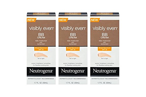 Neutrogena Visibly Even BB Cream, Fair To Light, 1.7 Fluid Ounce (Pack of 3)