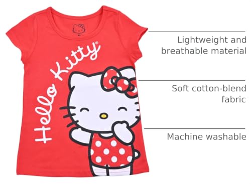 Image of Hello Kitty Sanrio Girls 3 Pack Short Sleeve T-Shirt for Little and Big Kids