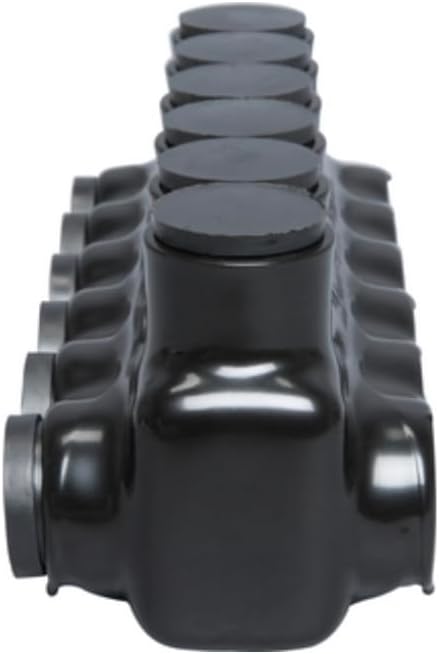 Black Insulated Wire Connector 6 Port 2/0AWG - 6AWG Dual Sided (3)