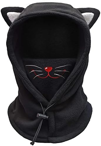 FCY Kids Balaclava Ski Mask, Boys/Girls Washable Fleeces Winter Hat with Face Cover for Windproof,Cat