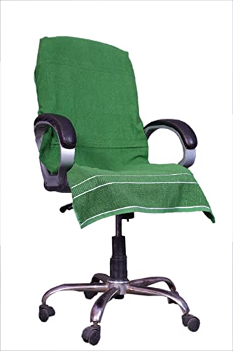Image of ROMAN HOME Cotton Office boss Chair Towel Soft for 400 GSM - Super Soft Office Chair Towel with Tie Knot 30 X 60 INC. PAK of 1 (1, Green)
