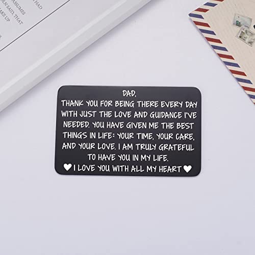 Ralukiia Wallet Note Card Gift for Dad Fathers Day Gift from Kids Birthday Christmas Card for Daddy from Daughter Son Wife Laser Engraved Metal Wallet Insert for Dad Father Step Dad2