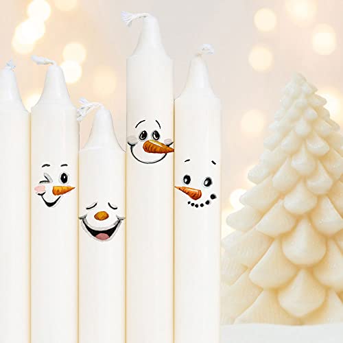 ilka parey wandtattoo-welt Kerzensticker Kerzentattoos Tattoofolie Weihnachten Christmas Advent Schneemann Gesichter für Kerzen oder Keramik A6 Bogen DIY Stickerbogen kst23 Cover