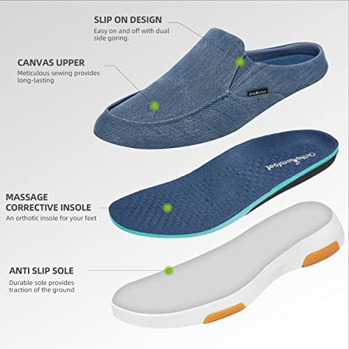 Image of OrthoComfoot Men's Orthopedic Slip-On Loafers Walking Shoes with Arch Support: Casual Plantar Fasciitis Slippers for Flat Feet, Comfortable Orthotic Shoes for Foot and Heel Pain Relief
