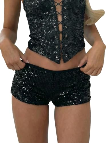 Justalwart Sequin Shorts Black (US 0-2)