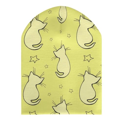 Cute Cartoon Cat Pattern Kids Beanie Hat for for Girls Boys Children Cap Winter Knitted Chemo Cancer Headwear Accessories Gifts Decoration Black3