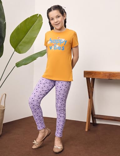 Image of Amazon Brand - Symbol Girl's Cotton Ribbed Stretchable Leggings | Ankle Length | Aged 2-14 Years