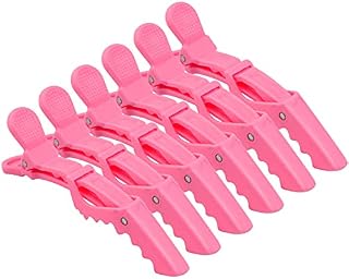6 Peices Crocodile Hair Sectioning Clips Hairdressing Clips Professional Styling Hair Barrette Plastic Hair Clips for Women and Girls Salon Home Use (Pink)