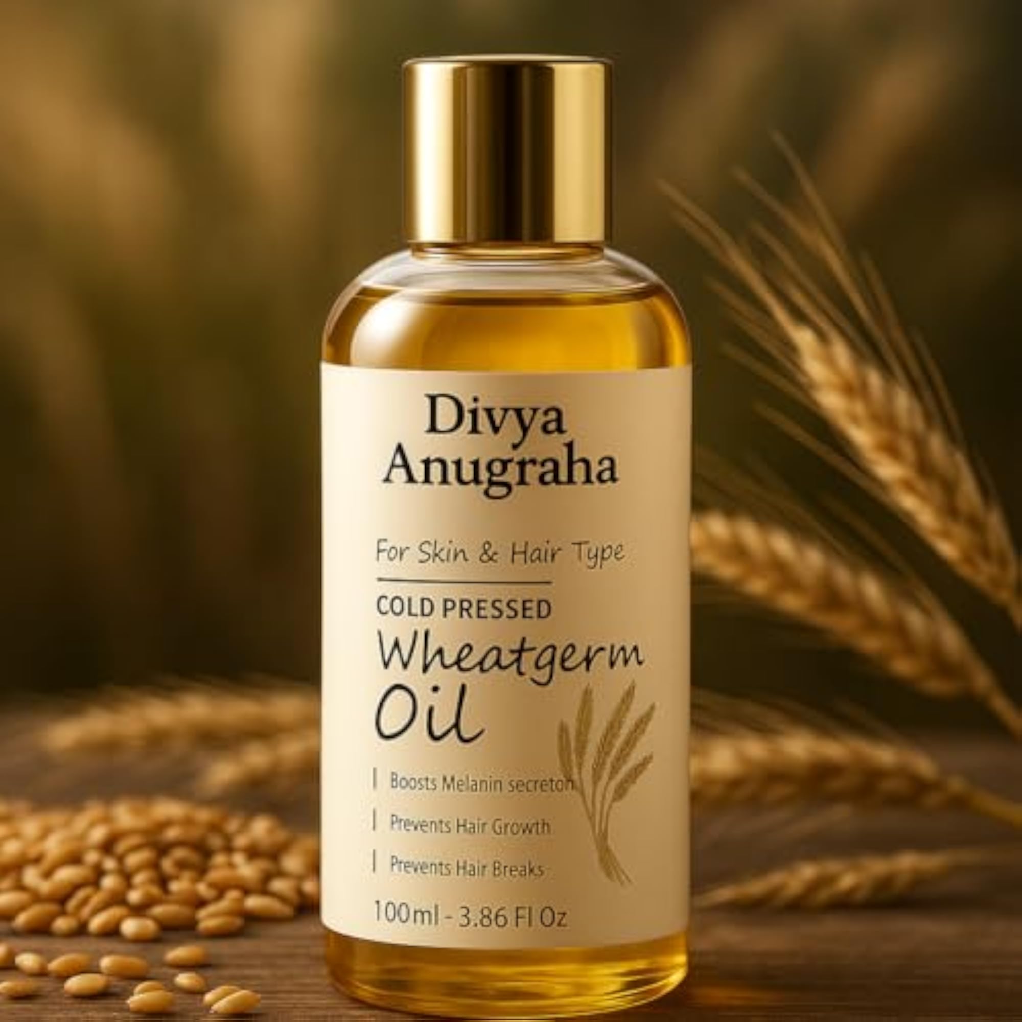 Cold-Pressed Wheatgerm Oil, 100ml