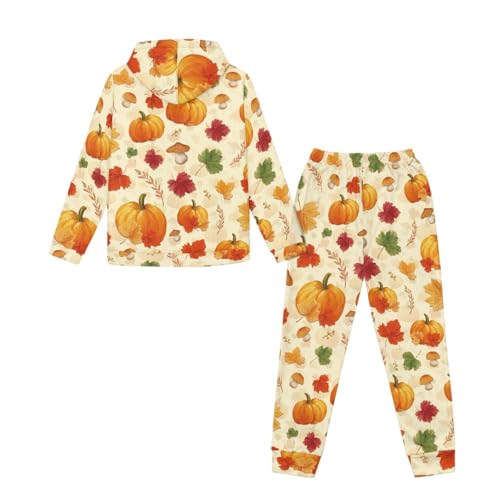 Girls Hoodie Sweatpant Set Size 5-12 Thanksgiving Long Sleeve Sweatsuit Sets Kids Pullover Hoodie Jogging Pant2