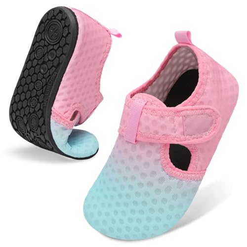 Image of LeIsfIt Kids Water Shoes Girls Boys Quick Dry Aqua Socks Breathable Swim Shoes Non-Slip Barefoot Socks for Beach Surf