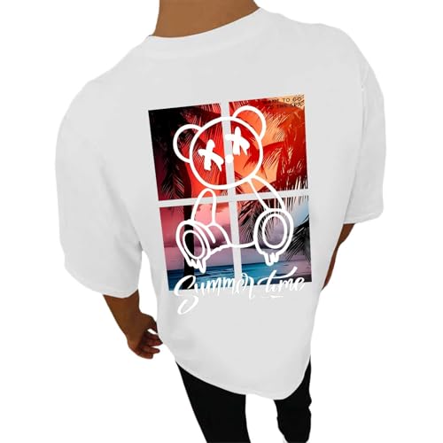Camisa Verano Hombre Slim Fit,Camiseta Algodon Hombre Basica,de Verano Manga Corta Cuello Estampado Espalda Diseño Urbano Casual Holgada Tamaño Larga Polo T Shirt Top