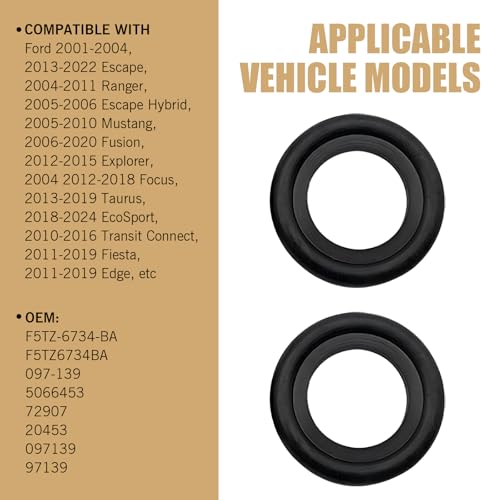 Image of Pack-10 M14 Oil Pan Drain Screw Gasket, Anti-stretch Rubber Seal Washer, Replacement OEM #F5TZ-6734-BA 097-139 5066453 72907 20453 Accessories, Compatible with Ford Lincoln (Black)