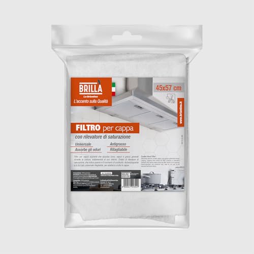 La Briantina Filtro universal para campana de cocina 45 x 57 cm con indicador de saturación de grasa – recortable, desechable, purifica el aire y bloquea los humos