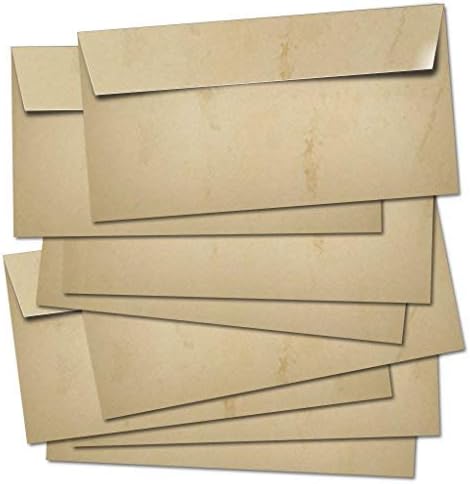 Partycards Envelopes Vintage | 50 Envelopes | Retro Design | 50 Sheets| Beige| Format DIN A4 (8.27 x 11.69 inches)| A4 90gsm | double-sided Printed, suitable for all printers
