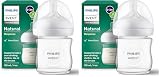 Philips Avent Biberon en verre à Réponse Naturelle   120 ml, sans BPA pour les nouveau nés de 0 mois et + (modèle SCY930/01) (Lot de 2)