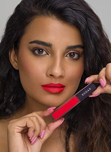 Image of SUGAR Cosmetics Mettle Liquid Lipstick - 06 Electra (Orange with hints of red)