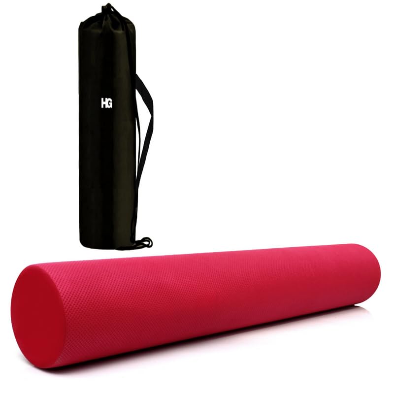 Image of Foam Roller for Exercise and Deep Tissue Massage Roller, Gym Exercise Roller, Workout Foam Roller for Knee Exercise and Pain Relief, Myofascial Release Roller for Back pain - 60 Cm Red