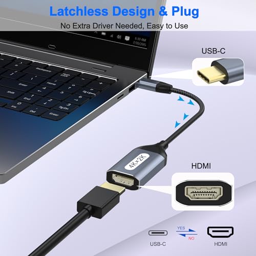 Adaptador tipo C a HDMI compatible con iPhone 15 MacBook Chromebook Galaxy 4