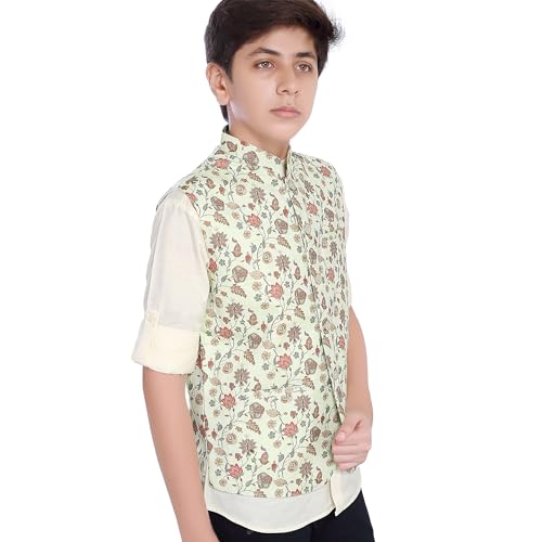 Image of CHARCHIT Boys Printed Nehru Jacket and Shirt
