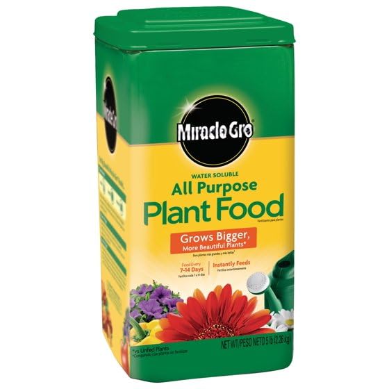 Miracles-Grows Water Soluble All Purpose Plant Food, 5 lb, Indoor and Outdoor Plants