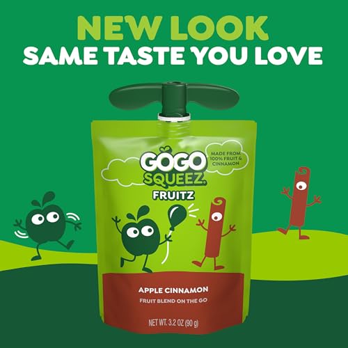 Image of GoGo squeeZ No Sugar Added Apple Cinnamon Applesauce, 3.2 oz, 12 Count