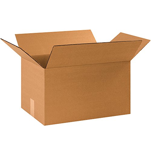 Image of Box USA 25 Pack of Heavy-Duty Corrugated Cardboard Boxes, 17 1 /4 inch L x 11 1 /4 inch W x 10 inch H, Kraft, Shipping, Packing and Moving