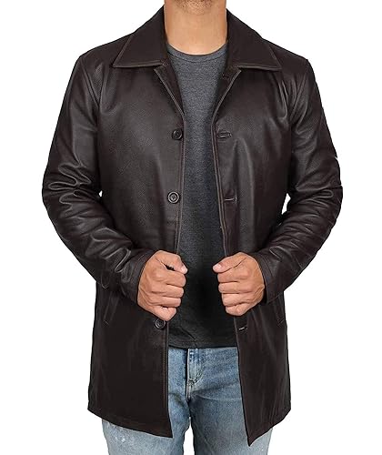 Blingsoul Brown Leather Jacket Men - Distressed Leather Jackets for Men | [1500034] Super Brown, L - Thumbnail 2