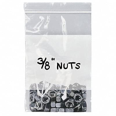 5ZW34, Reclosable Bag, 6In L, 4In W, 2 mil, PK100