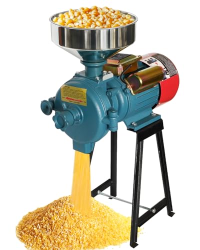 Image of NAIZEA Electric Grain Mill Grinder Corn Grinder, 3000W 110V Commercial Flour Mill Machine with Funnel, Feed Grinders for Corn, Wheat, Rice, Cereals,Molino de Maiz Electrico (Dry Grinders)