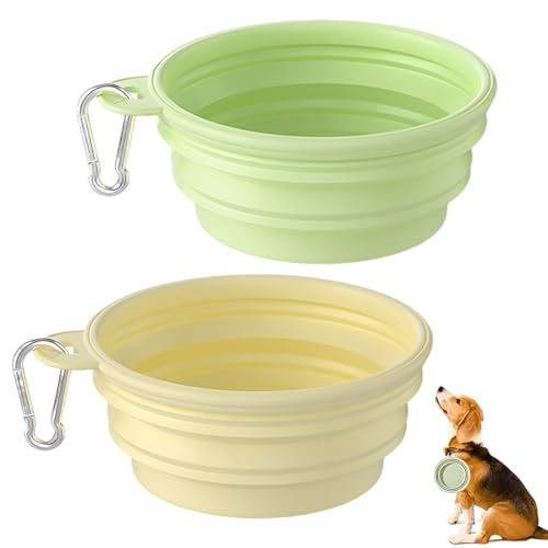 LAJUP 2 Pièces de Bol, gamelle pour chien, gamelle pliable pour chien, gamelle retractable chien, pour Chien Portable Pliable,Gamelles de Voyage pour Chien et...