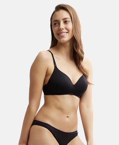 Image of Jockey JW11 Women Wirefree Padded Tencel Lyocell Elastane Stretch Full Coverage Multiway T-Shirt Bra with Adjustable Straps