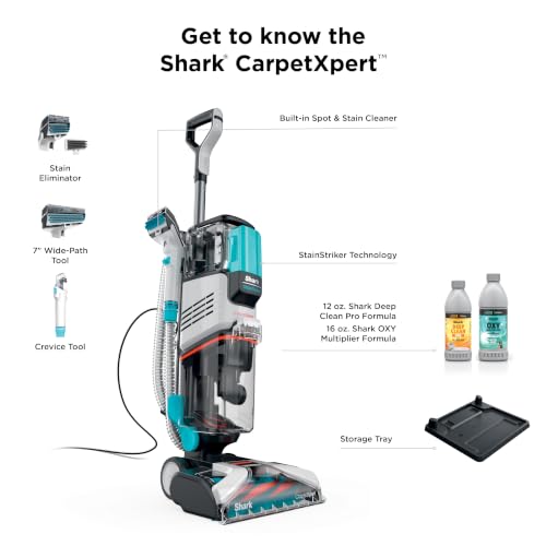 Shark CarpetXpert StainStriker Carpet & Upholstery Cleaner, 3 Tools, EX201 | For Carpet, Upholstery & Rugs, Dirt, Tough Stain & Odor Remover, Pro & OXY Formulas, 3.5" Stain, Crevice & Pet Mess Tools - image 9