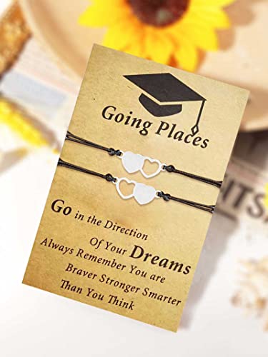 Image of Graduation Gifts for Her Him Class of 2025 Graduation Bracelet Compass Bracelets College High School Gifts