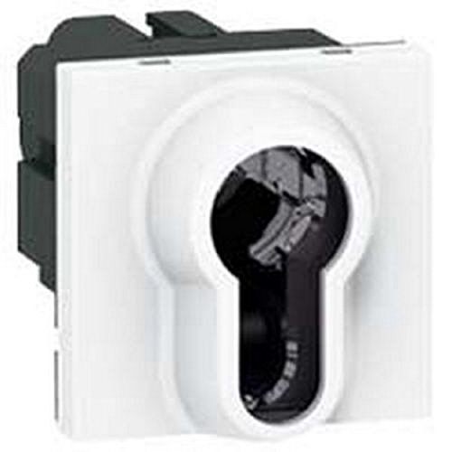 Legrand 077075 Poussoir à Clé Mosaic 2 Modules, 3 Positions par Inverseur, Position Arrêt, 6A, 250V, Blanc