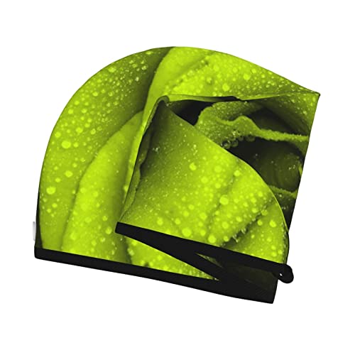 Ankepwj Green Rose Dry Hair Cap Absorbent Hair Turban Coral Velvet Bath Shower Cap Fast Drying Towels For Women #TOP2