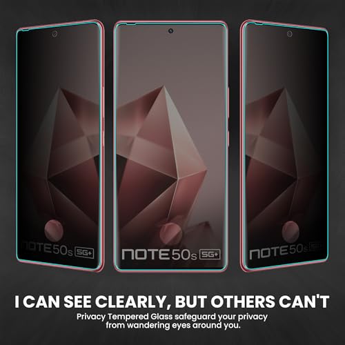 Image of ArmourPro UV Privacy Tempered Glass Screen Protector for Redmi Note 50s (6.78 Inch, Pack of 1) Edge to Edge Coverage Anti-Spy /Anti-Peeping 9H Hardness