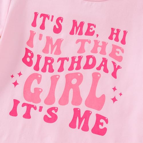 Image of Girl's Birthday Shirt 'I'm The Birthday Girl' Letter Top 1-7 Years Old