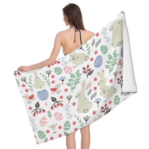 Serviette de bain microfibre absorbante douche imprimée fleurs - 2