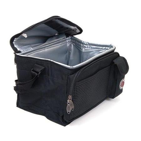 New Deluxe Lunch Bag Cooler Box Insulated Large Multiple Pockets Shoulder Strap Black One Size