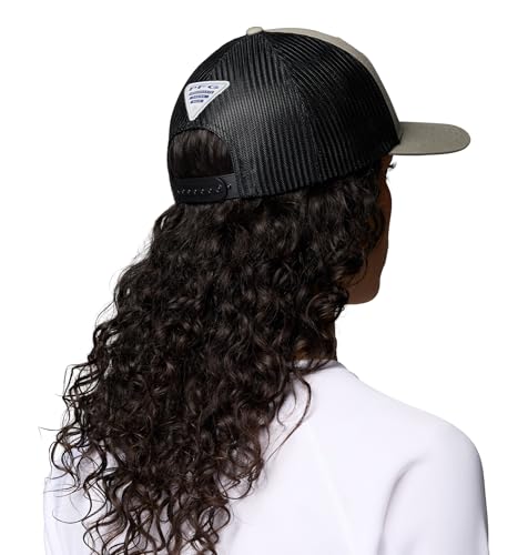 Image of Columbia Unisex Unisex PFG Fish Flag Mesh Snap Back Hat, Grey Green /Black /Fish Flag, One Size