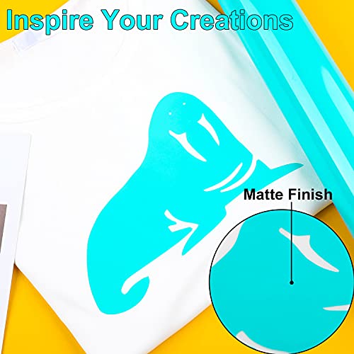 Caregy Iron On Heat Transfer Vinyl Roll Htv (12''X15',Robin Egg Blue) #TOP4